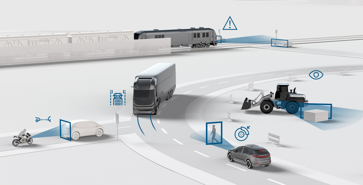 Bosch bietet aktive und passive Sicherheitssysteme sowie Fahrerassistenzsysteme für viele Fahrzeugsegmente.