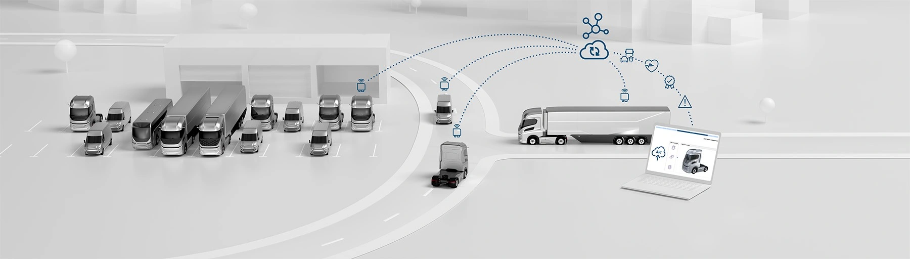 Connectivity control unit for commercial vehicles