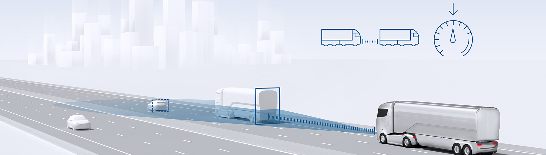 Adaptive cruise control (ACC) for heavy commercial vehicles