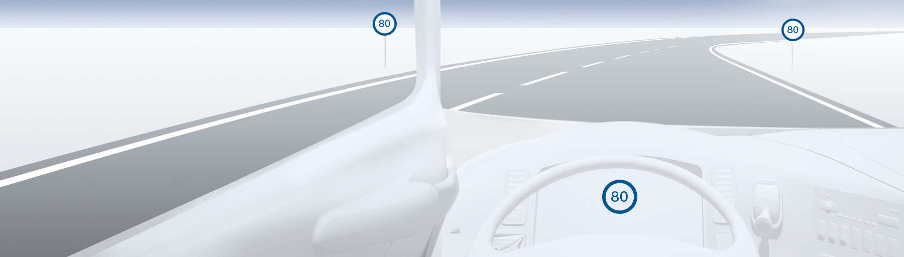 Road sign information for heavy commercial vehicles