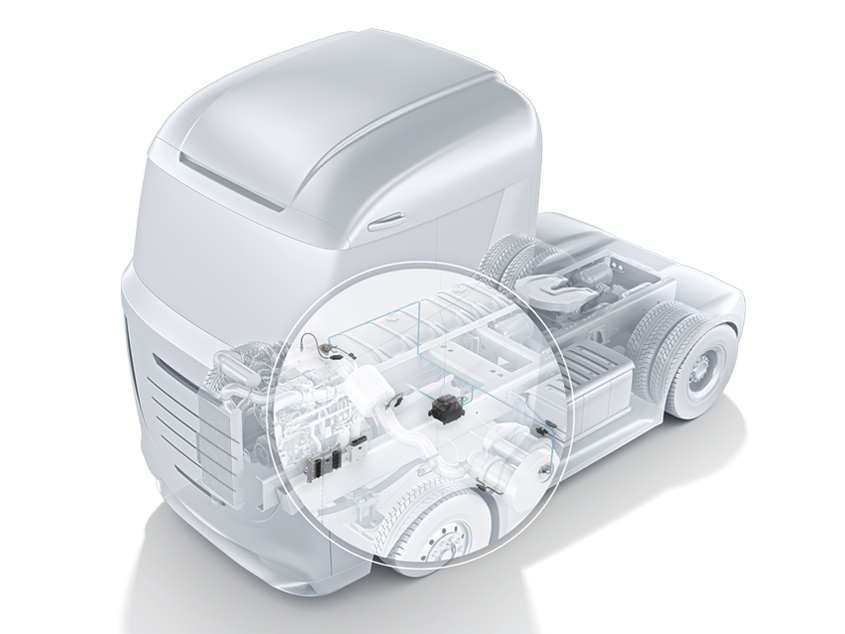 System components for exhaust-gas treatment with double injection