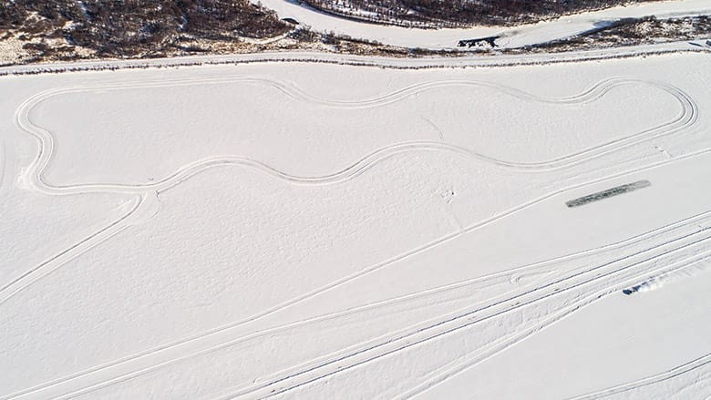 Top view of lake handling course.