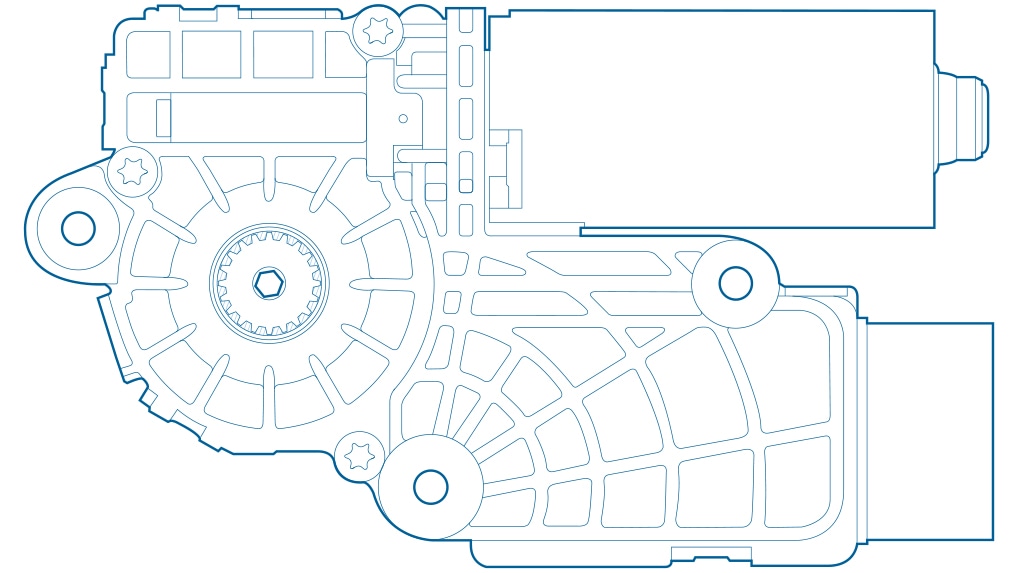 Detailansicht Schiebedachantrieb NSA-R2