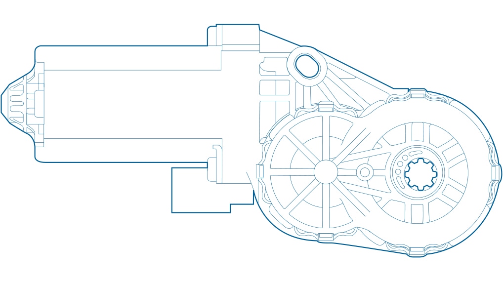 Detail view of AHC2-FL electric seat drive