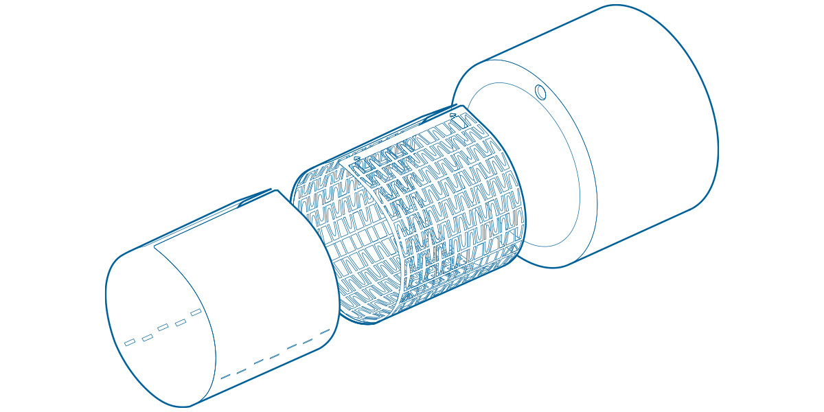 Detailansicht des Radial-Luftfolienlagersatzes