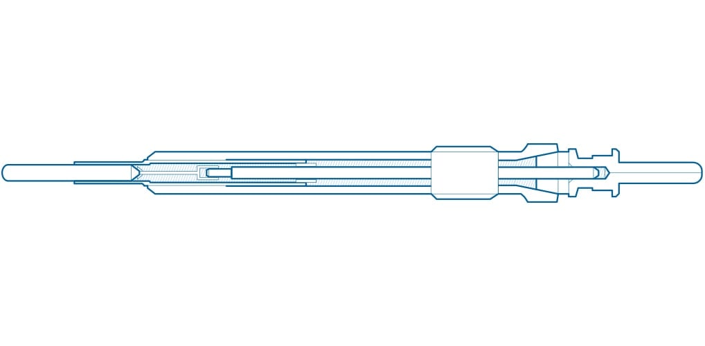 Product detail view of ceramic low-voltage glow plug