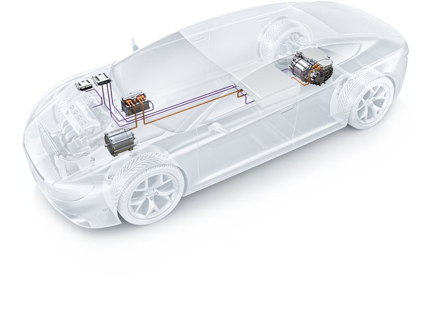 System components of a high-voltage plug-in hybrid 