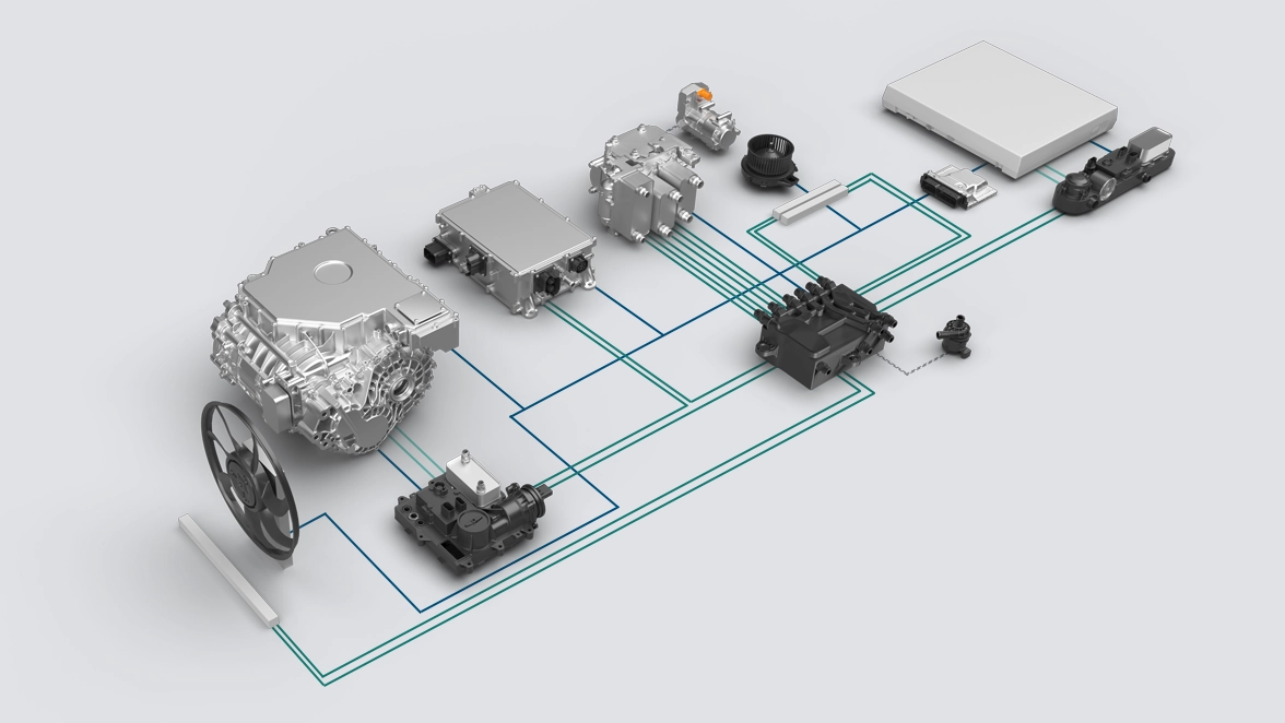 Intelligenter Thermomanagementkreislauf mit Ölkühlung von Batterie und eAchse